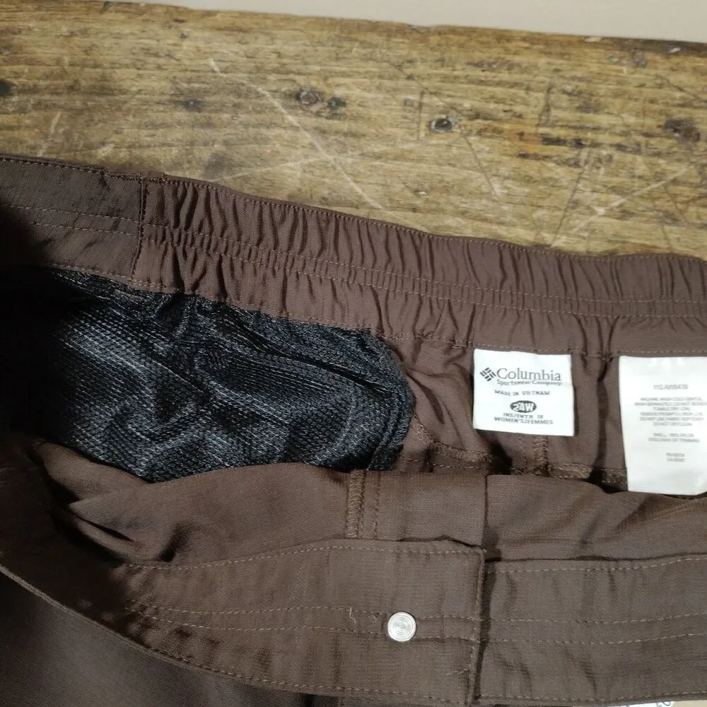 Columbia 24W Knee Pants Shorts Brown NWT Hiking Omni Shade Pockets Nylon